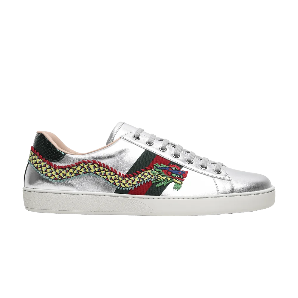 Krossovki-Gucci-Ace-Embroidered-Silver-Dragon