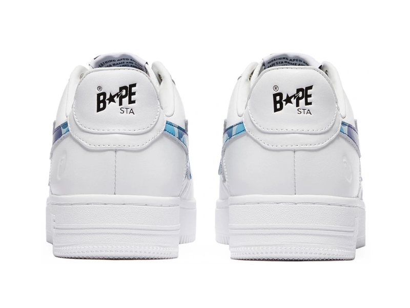 Кроссовки A Bathing Ape Bapesta Low White ABC Camo Blue