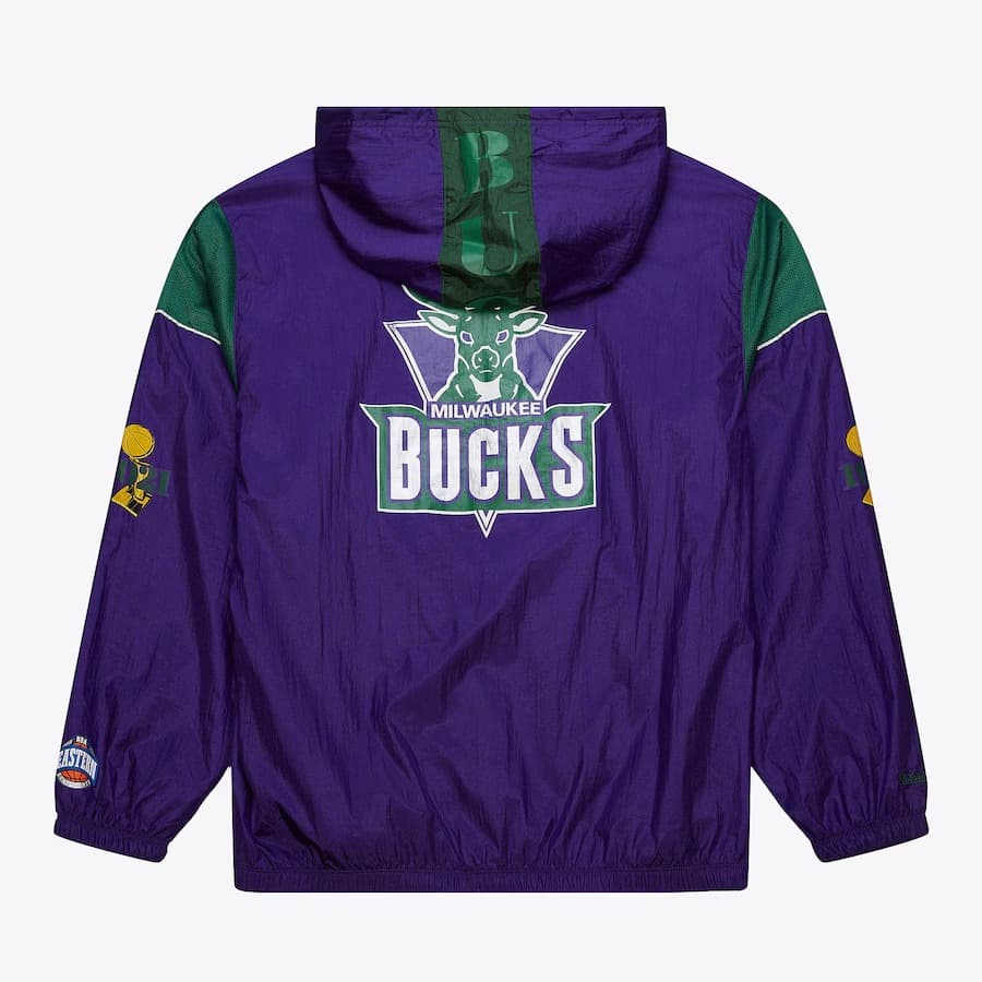 Анорак Mitchell & Ness Purple Milwaukee Bucks Team OG 3.0 Anorak Quarter-Zip Jacket