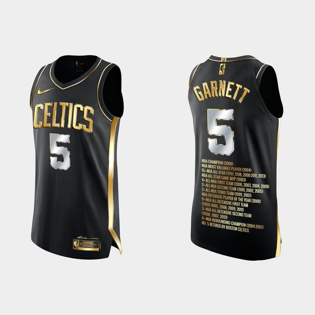 Баскетбольная джерси Boston Celtics #5 Kevin Garnett Special Commemoration Black Retired Jersey
