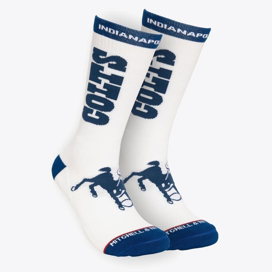 Спортивные носки Mitchell & Ness White Indianapolis Colts Kick Off Crew Socks