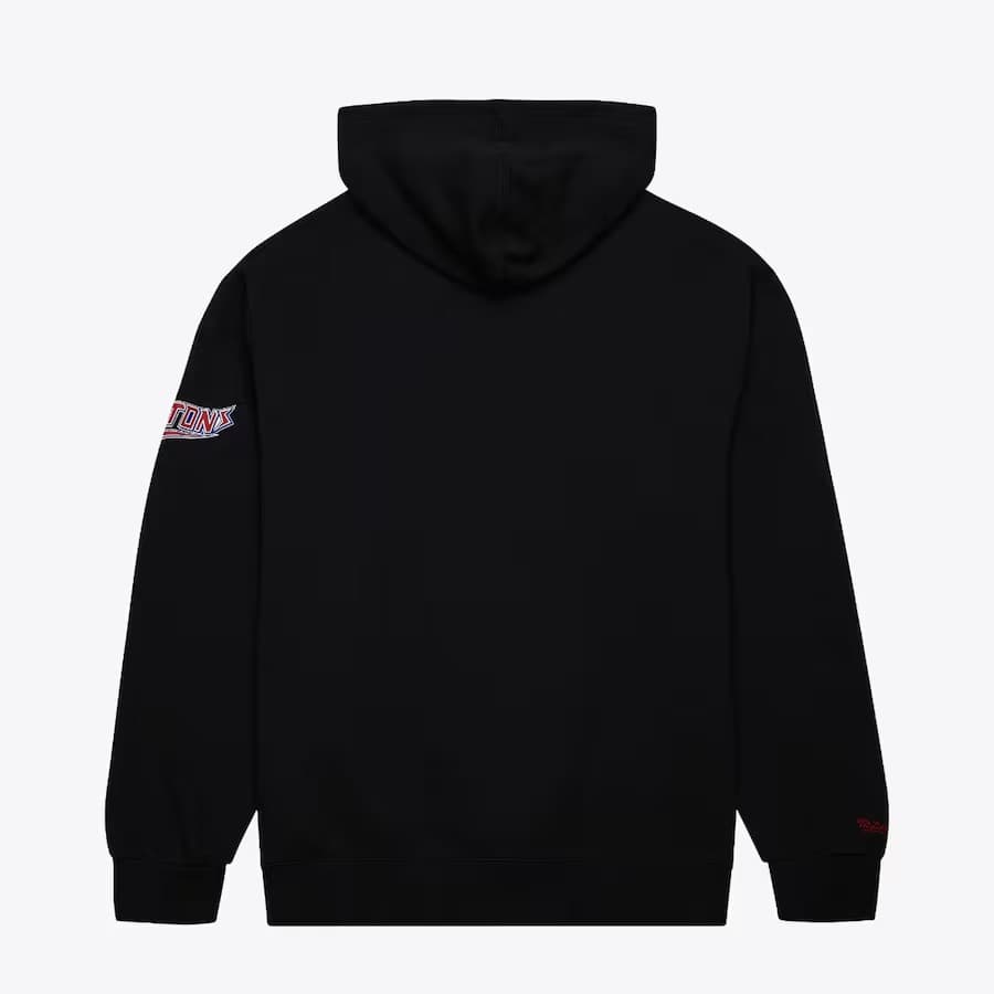 Худи Mitchell & Ness Black Detroit Pistons Game Time Vintage Logo Fleece Pullover Hoodie