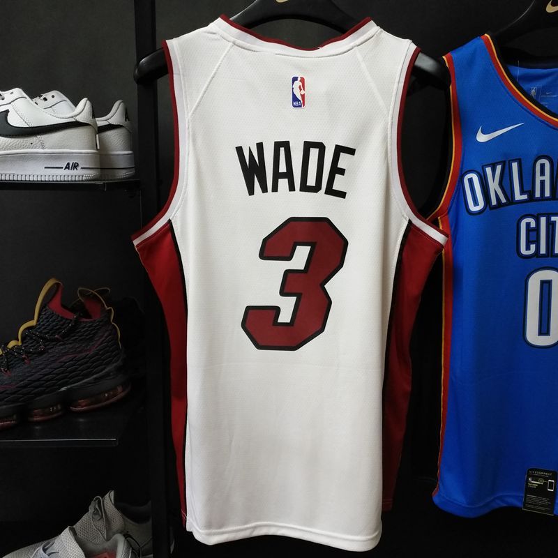 Баскетбольная джерси 2017-18 Dwyane Wade Miami Heat #3 Association White