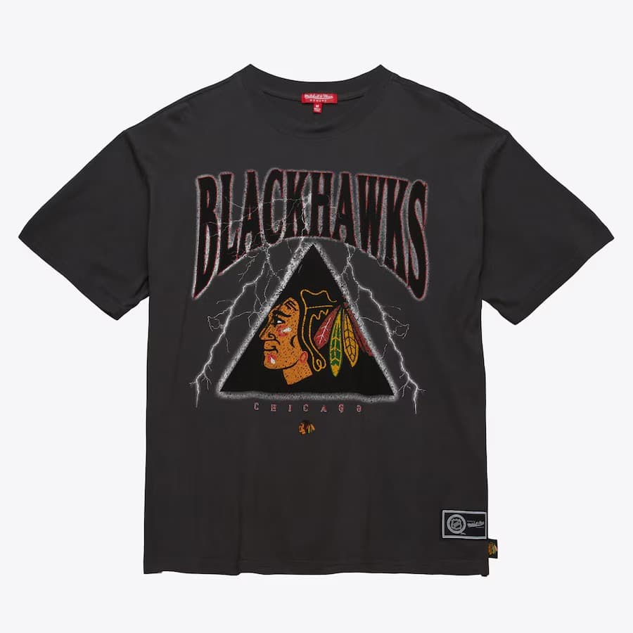 Футболка Mitchell & Ness Women's Charcoal Chicago Blackhawks Logo Boyfriend T-Shirt