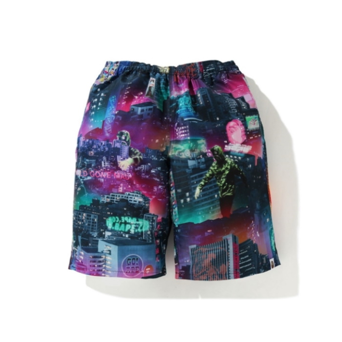 Спортивные шорты BAPE Neon Tokyo Track Shorts Black
