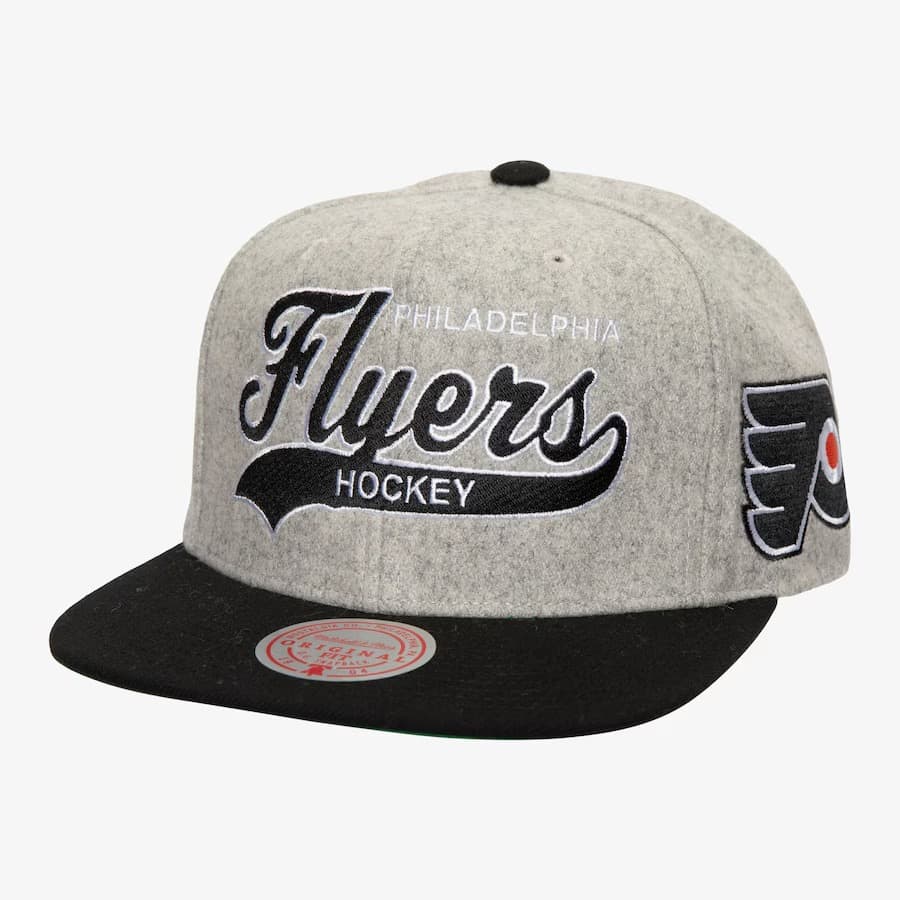 Бейсболка Mitchell & Ness Gray Philadelphia Flyers Tailsweep 2.0 Melton Snapback Hat