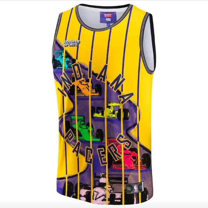 Баскетбольная джерси Indiana Pacers NBA & KidSuper Studios by Fanatics Hometown Gold Jersey