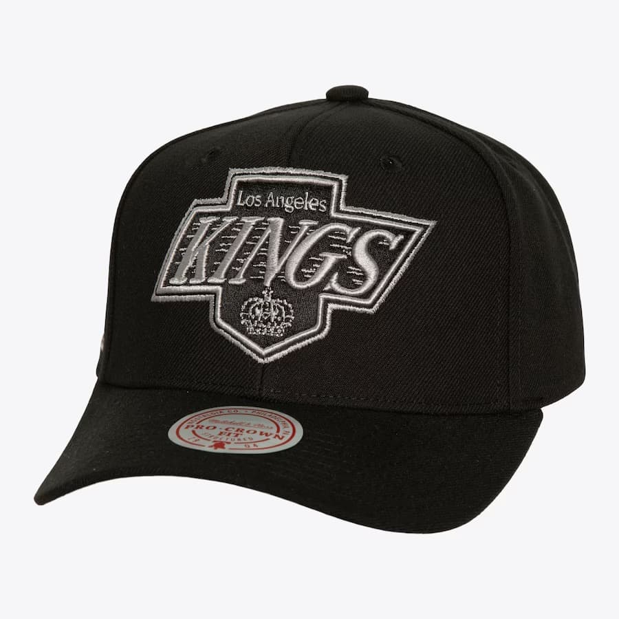 Бейсболка Mitchell & Ness Black Los Angeles Kings Team Flip Pro Vintage Snapback Hat