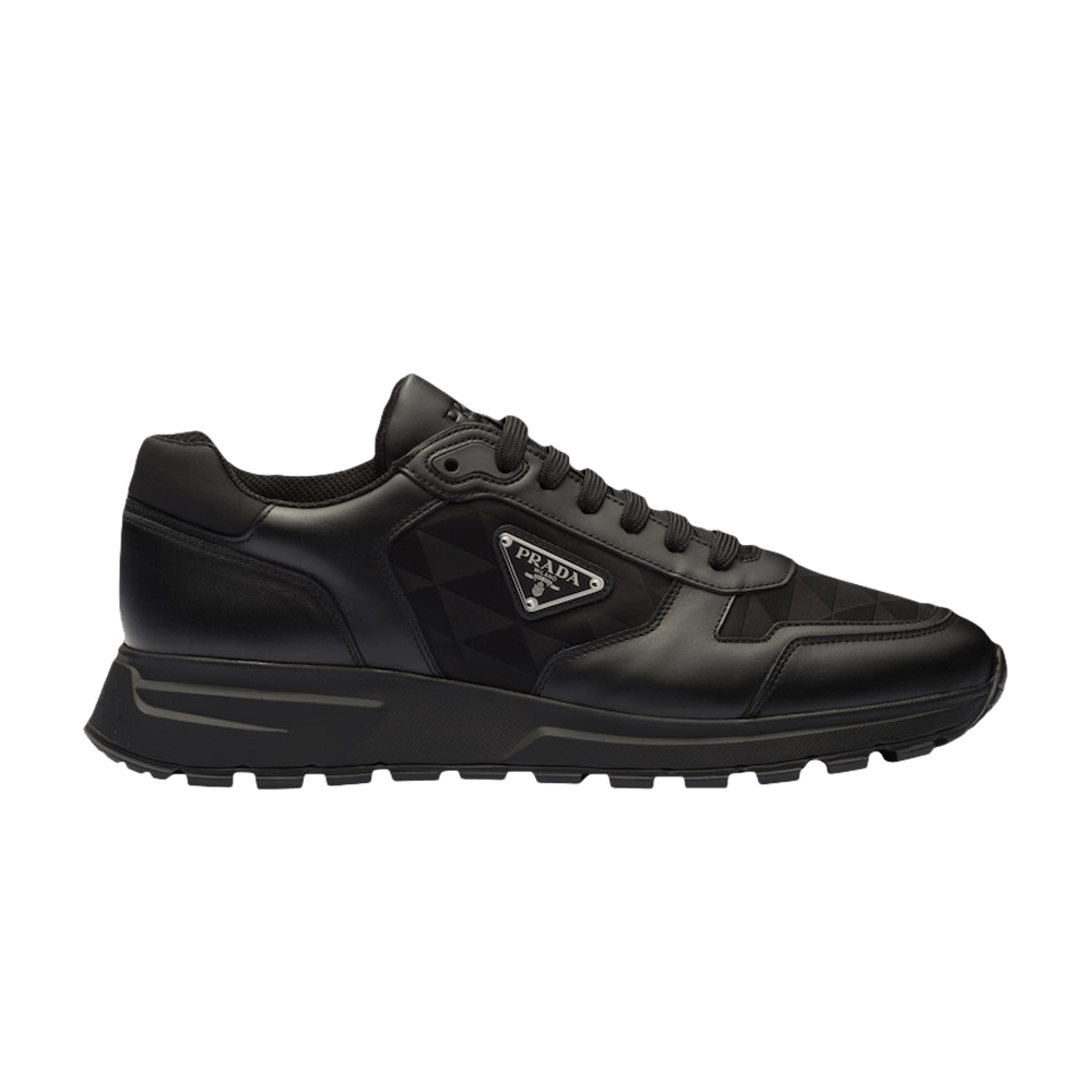 Кроссовки Prada Leather and Re-Nylon 'Black'