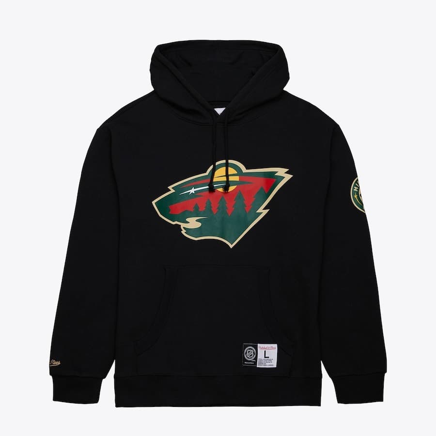 Худи Mitchell & Ness Black Minnesota Wild Game Time Fleece Pullover Hoodie