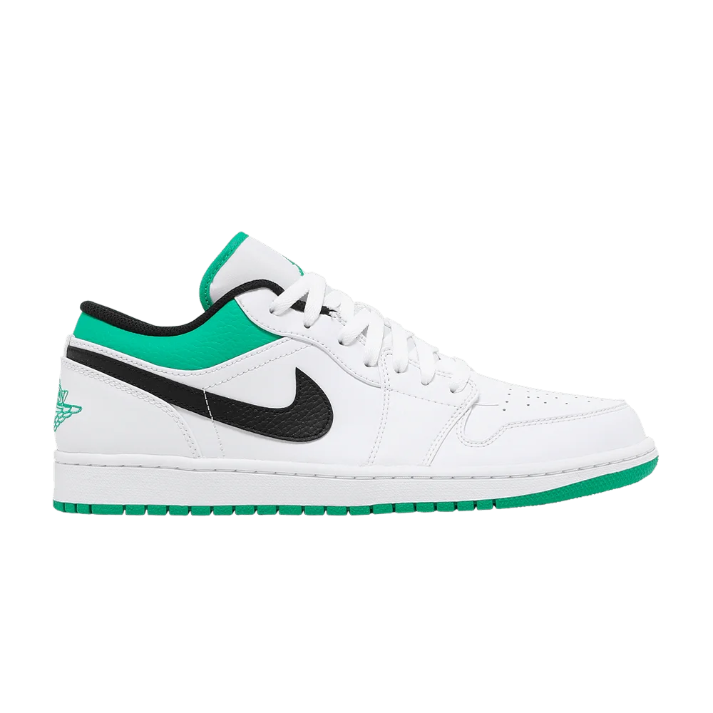 Krossovki-Air-Jordan-1-Low-White-Lucky-Green