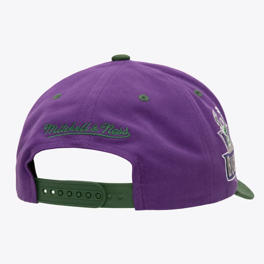 Бейсболка Mitchell & Ness Purple Milwaukee Bucks Block Sweep Pro Adjustable Hat