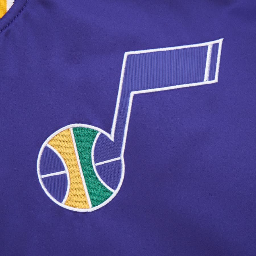Бомбер Mitchell & Ness Purple New Orleans Jazz Primetime Vintage Satin Full-Snap Jacket