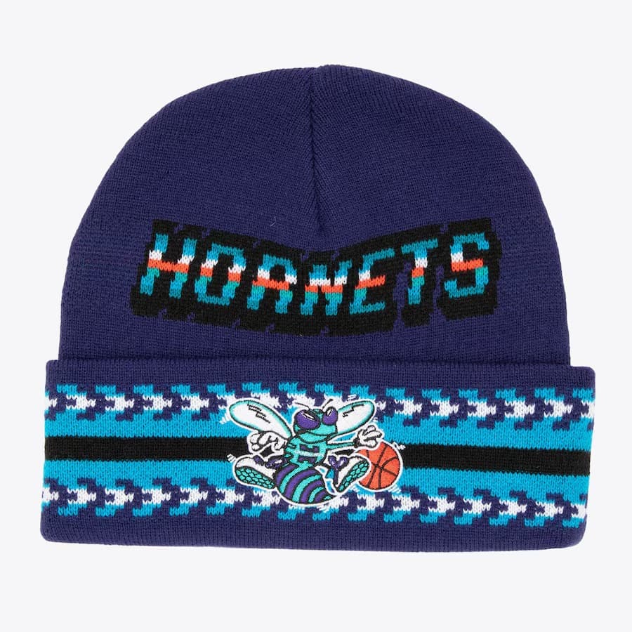 Mitchell-Ness-Purple-Charlotte-Hornets-Hardwood-Classics-Game-On-Cuffed-Knit-Hat
