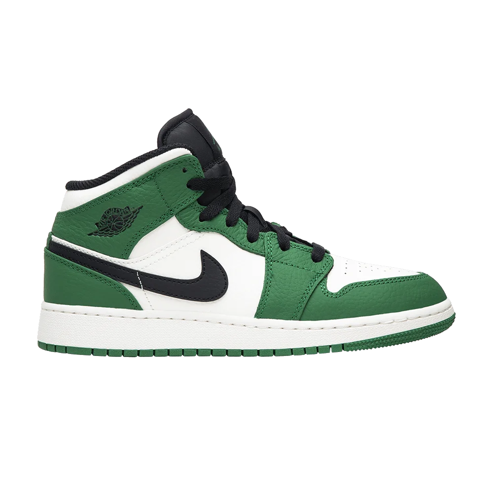 Кроссовки Air Jordan 1 Mid SE GS 'Pine Green'