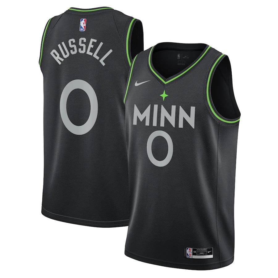 Баскетбольная джерси 2021-22 Minnesota Timberwolves #0 D’Angelo Russell City Edition Swingman Jersey – Black