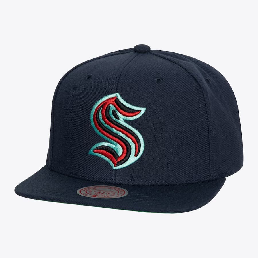Бейсболка Mitchell & Ness Navy Seattle Kraken Alternate Flip Snapback Hat