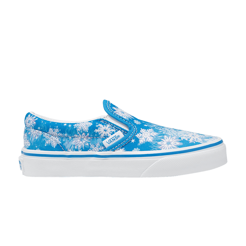 Кроссовки Vans Classic Slip-On V Kids 'Snowflakes - Winter Wonderland Blue'