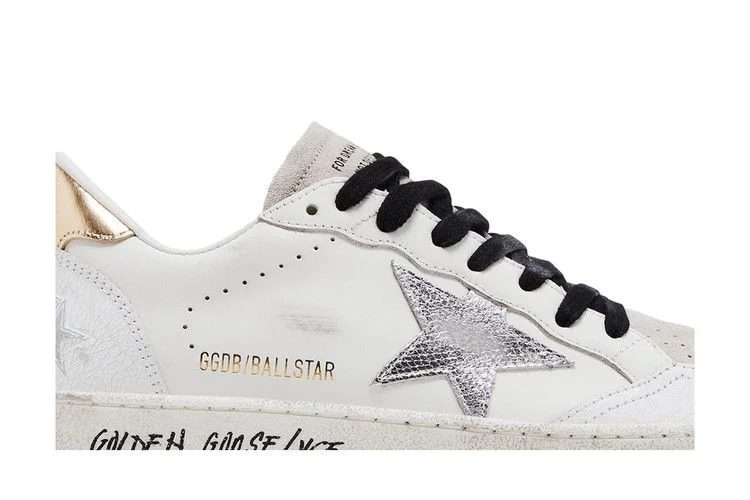 Кроссовки Golden Goose Wmns Ball Star 'White Silver Gold'