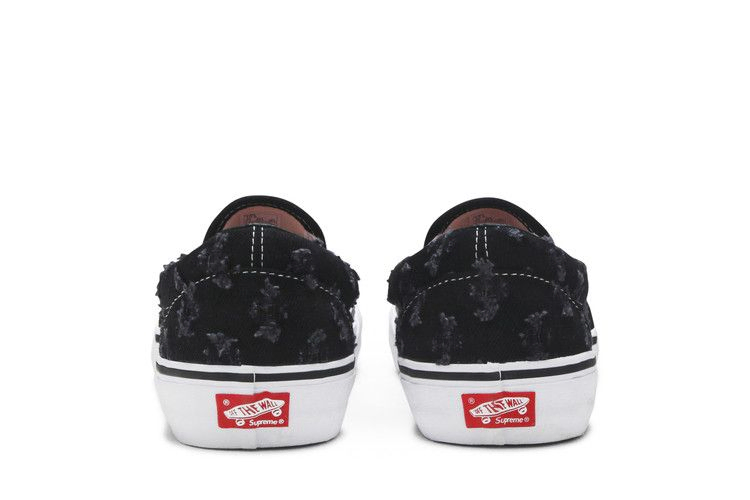 Кроссовки Supreme x Vans Slip-On 'Black Hole Punch Denim'