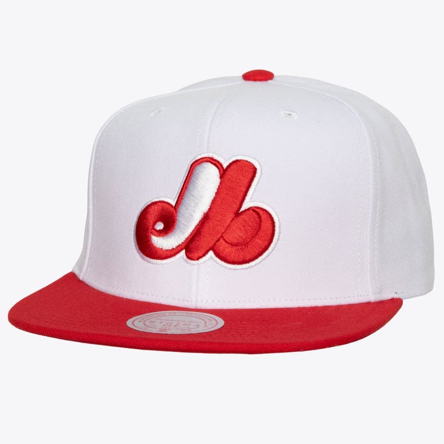 Бейсболка Mitchell & Ness White Montreal Expos Cooperstown Collection Hometown Snapback Hat