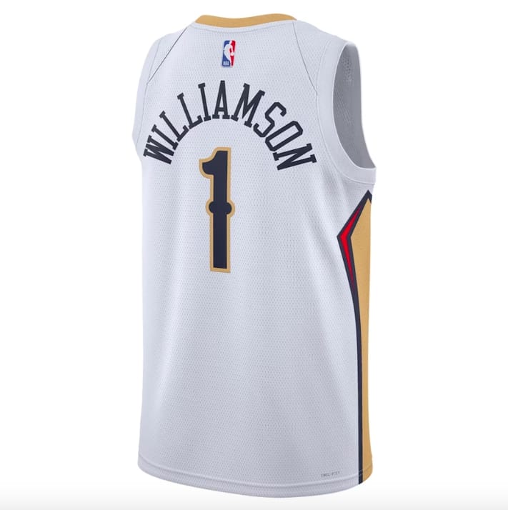Баскетбольная джерси 2022-23 New Orleans Pelicans #1 Zion Williamson Swingman Association White Jersey