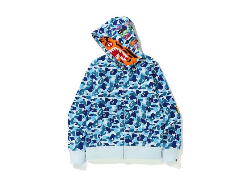 Худи BAPE ABC Camo Tiger Full Zip Hoodie Blue