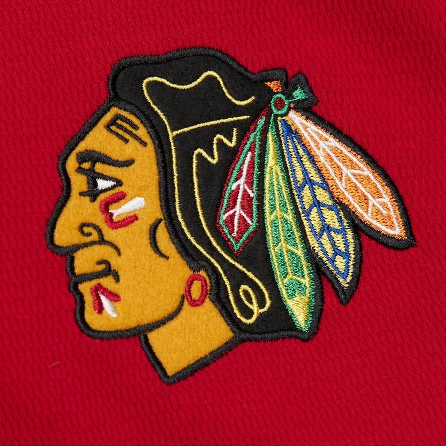 Лонгслив Mitchell & Ness Red Chicago Blackhawks Thermal Henley Top