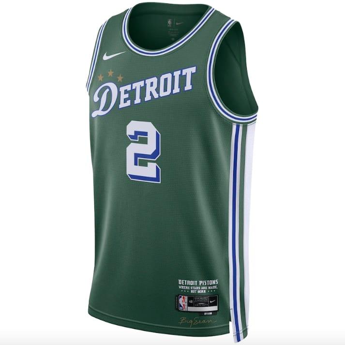 Баскетбольная джерси 2022-23 Detroit Pistons #2 Cade Cunningham Nike City Green Jersey