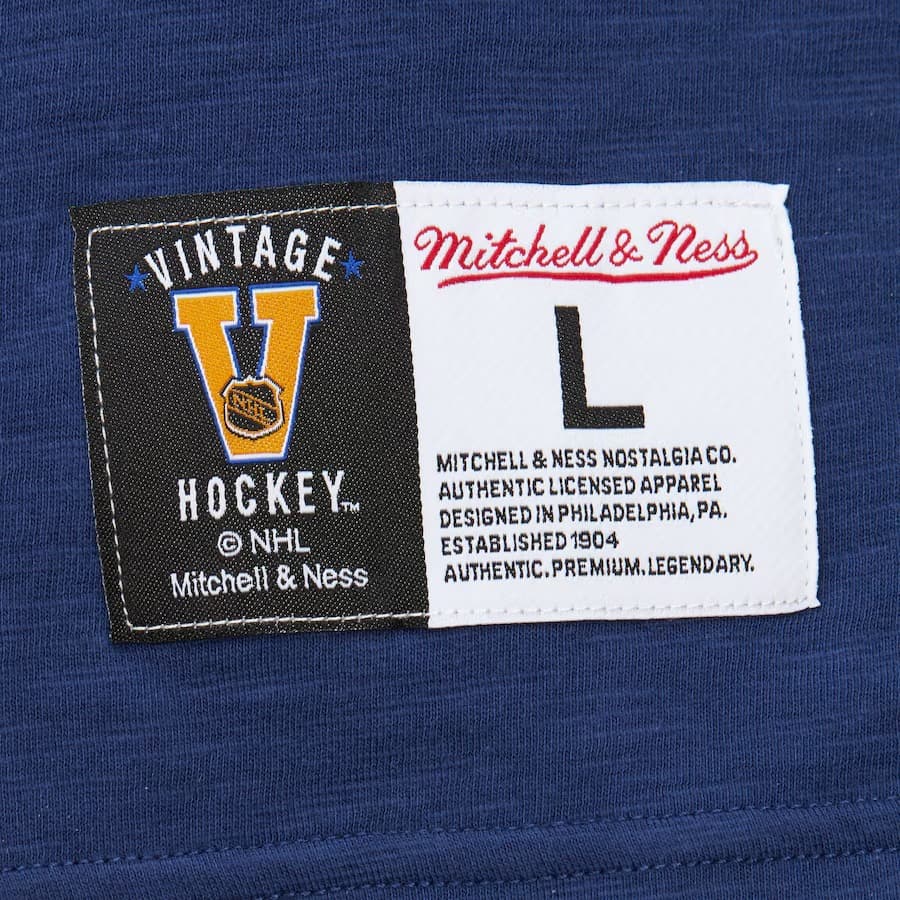 Лонгслив Mitchell & Ness Royal New York Rangers Vintage Logo Legendary Slub Long Sleeve T-Shirt