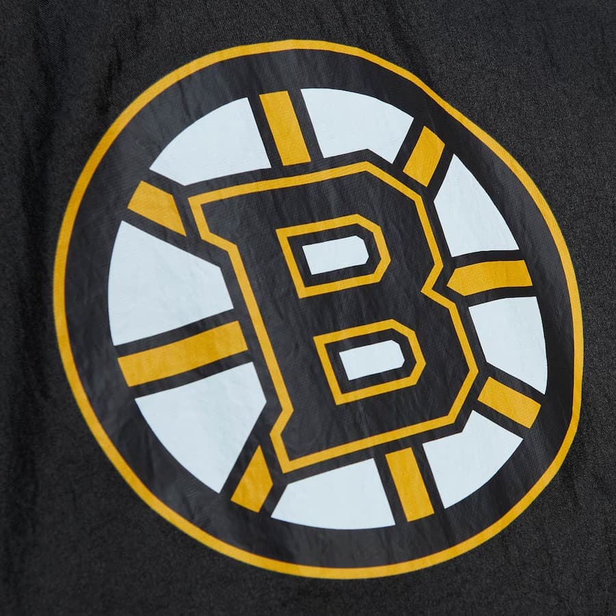 Анорак Mitchell & Ness Black Boston Bruins Team 2.0 Anorak Quarter-Zip Windbreaker Jacket