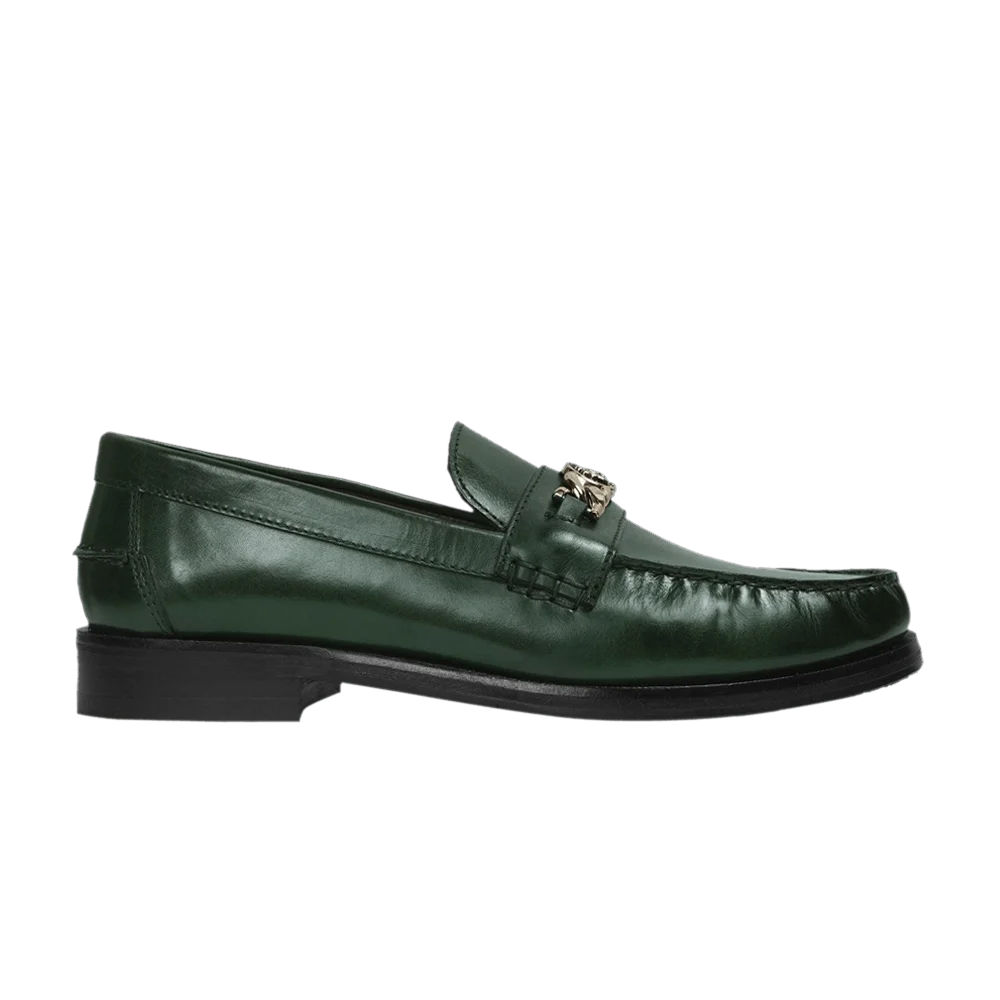 Krossovki-Versace-Chain-Leather-Loafers-Green