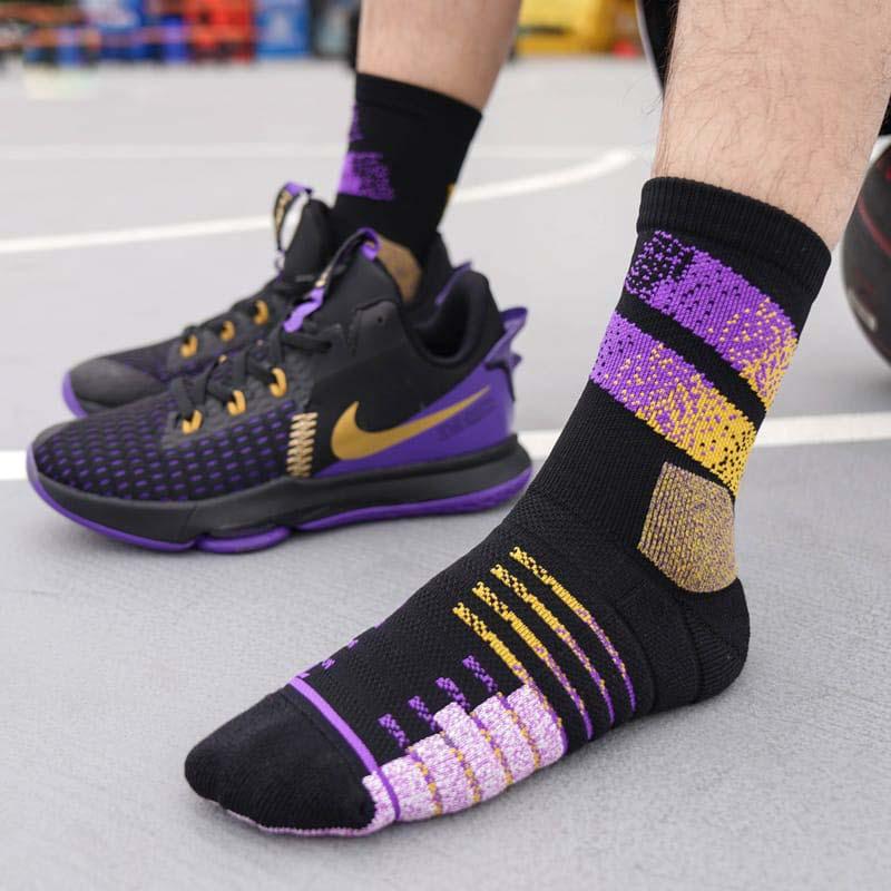 Спортивные носки Ehot Lined Black-Purple Quarter Socks