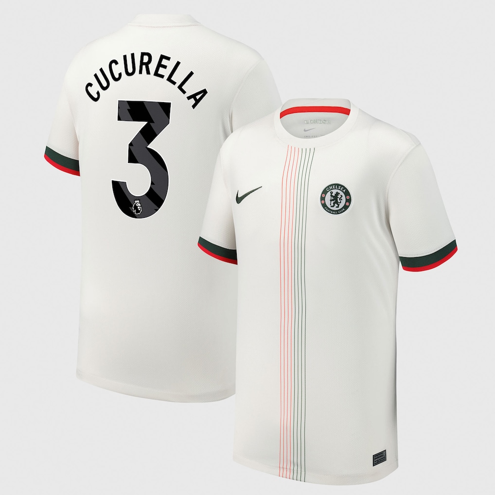Детское футбольное джерси Chelsea Nike Away Stadium Shirt 2025-26 - Kids with Cucurella 3