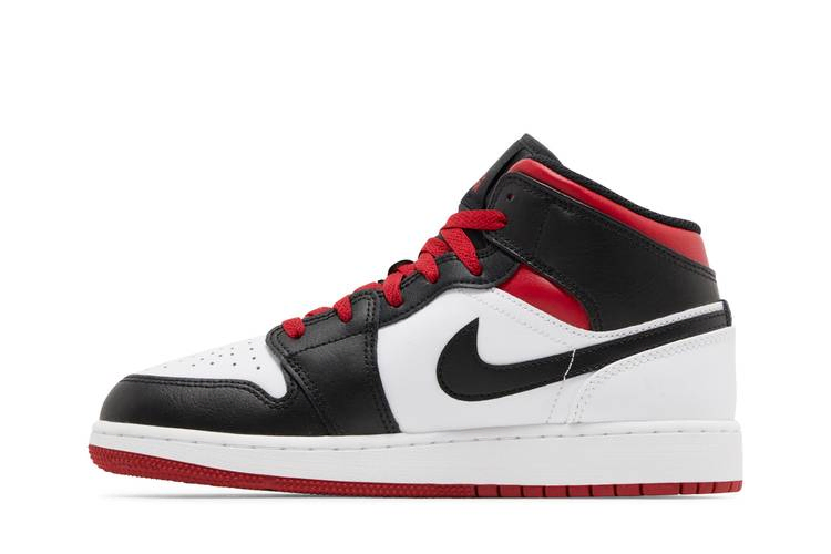Кроссовки Air Jordan 1 Mid GS 'Gym Red Black Toe'