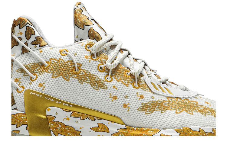 Кроссовки Ric Flair x adidas Dame 7 'White Gold Metallic'