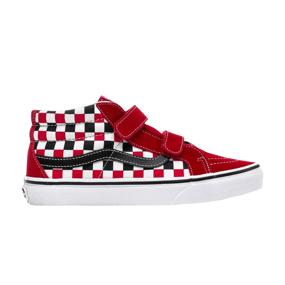 Krossovki-Vans-Sk8-Mid-Reissue-V-Kids-Checkerboard-Racing-Red