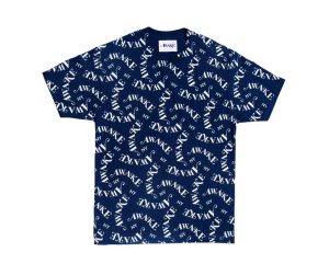 Awake-All-Over-Logo-Print-Tee-Navy-300x251