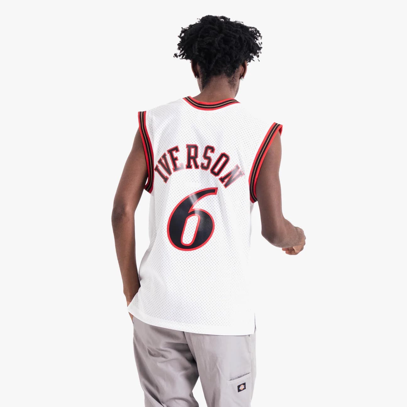 Баскетбольная джерси 2002 Philadelphia 76ers Allen Iverson #6 Swingman All Star Game Hardwood Classics White Jersey