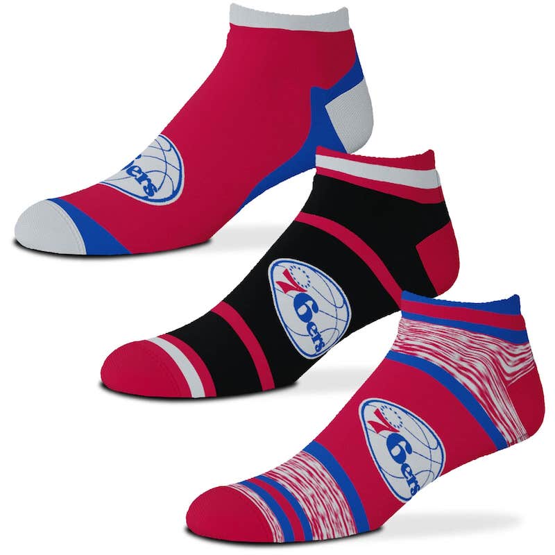 Спортивные носки For Bare Feet Philadelphia 76ers Cash Three-Pack Ankle Socks