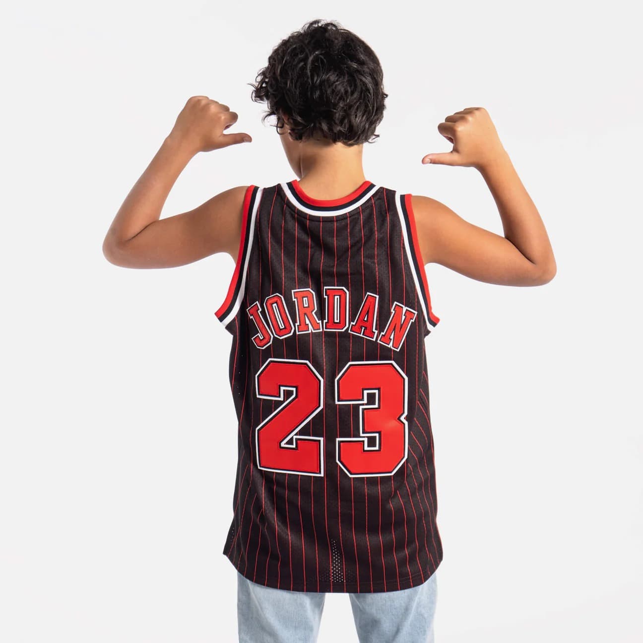 Баскетбольная джерси 1996-97 Chicago Bulls Michael Jordan #23 Youth Authentic Pinstripe Jersey