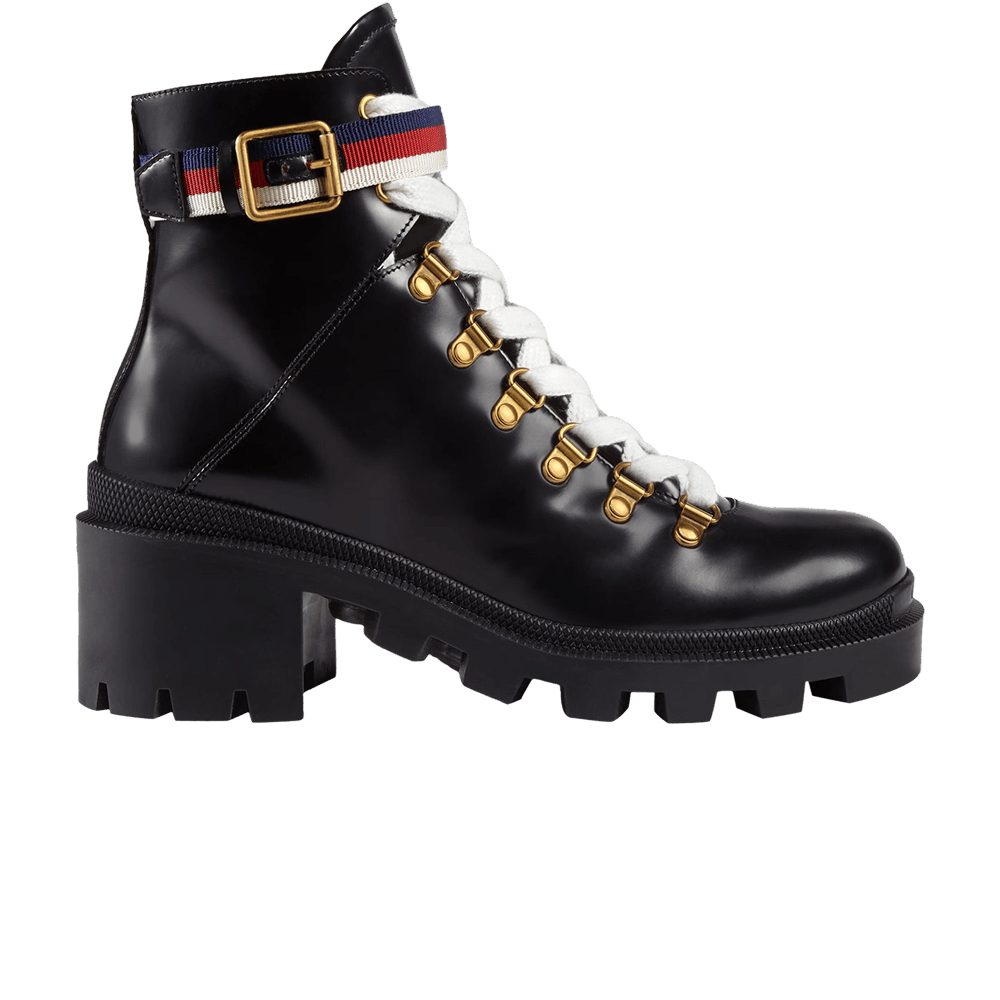 Кроссовки Gucci Wmns Sylvie Web 55mm Ankle Boot 'Black Mystic White Red'