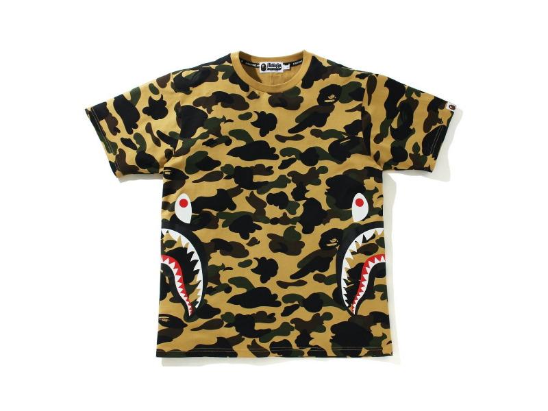 Футболка BAPE 1st Camo Side Shark Tee Yellow