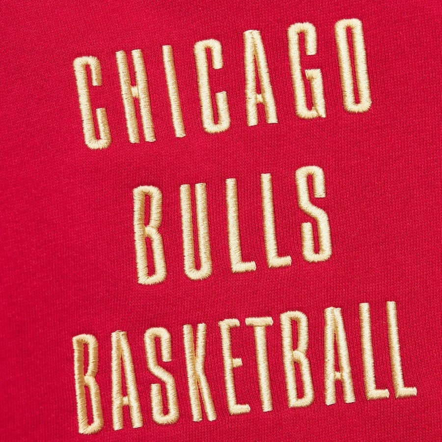 Худи Mitchell & Ness Scarlet Chicago Bulls Team OG 2.0 Vintage Logo Fleece Pullover Hoodie