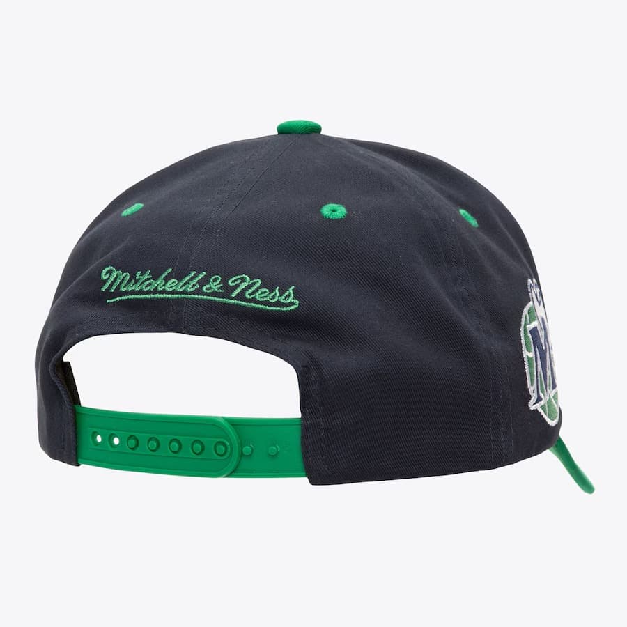 Бейсболка Mitchell & Ness Navy Dallas Mavericks Block Sweep Pro Adjustable Hat