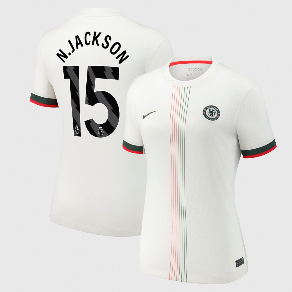 Женское футбольное джерси Chelsea Nike Away Stadium Shirt 2025-26 - N.Jackson 15