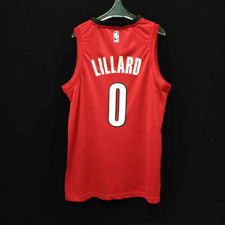 Баскетбольная джерси 2018-19 Damian Lillard Blazers #0 Earned Red
