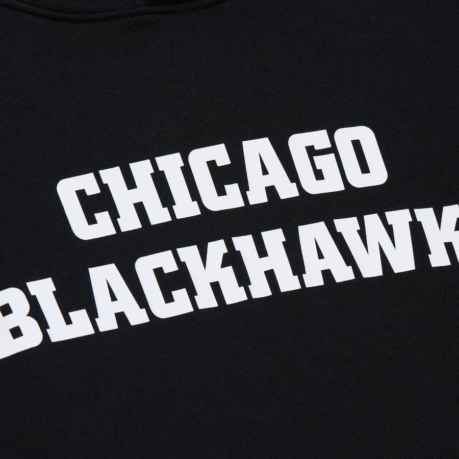 Худи Mitchell & Ness Black Chicago Blackhawks Game Time Fleece Pullover Hoodie