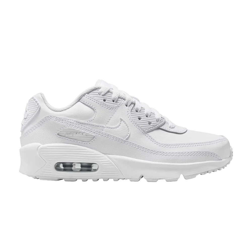 Krossovki-Nike-Air-Max-90-Leather-GS-White-Metallic-Silver