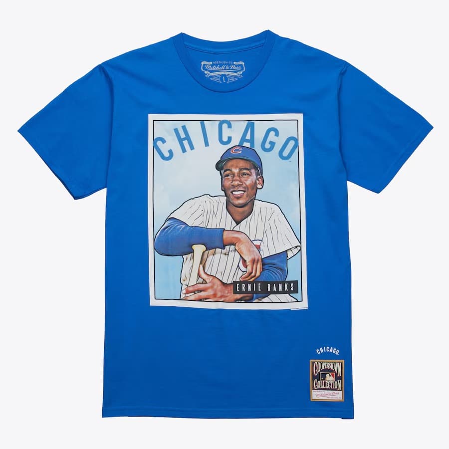 Футболка Mitchell & Ness Ernie Banks Royal Chicago Cubs Collectors Connection T-Shirt
